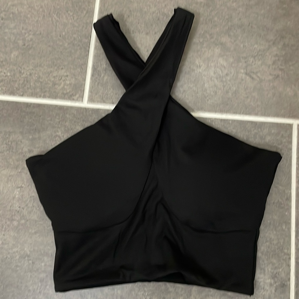 lululemon athletica Black Cross-Strap Longline Sports Bra
